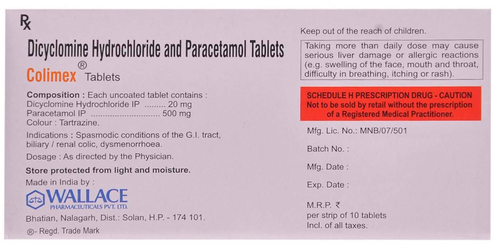 Colimex Tablets | Dosage | Uses | Colimex Side Effects