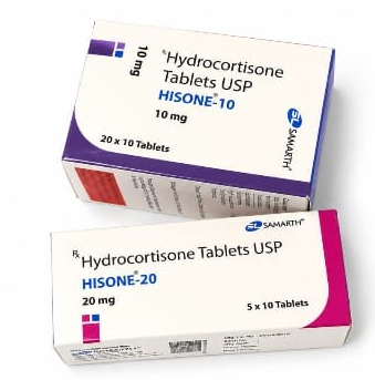Hisone Tablets (Generic Hydrocortisone) Boxes of 10 mg and 20 mg